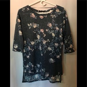 LC Lauren Conrad Floral lightweight hi/lo top XS